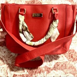 𝅺BCBG red scarf handbag